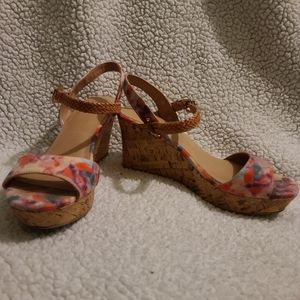 Tye dye wedge heels